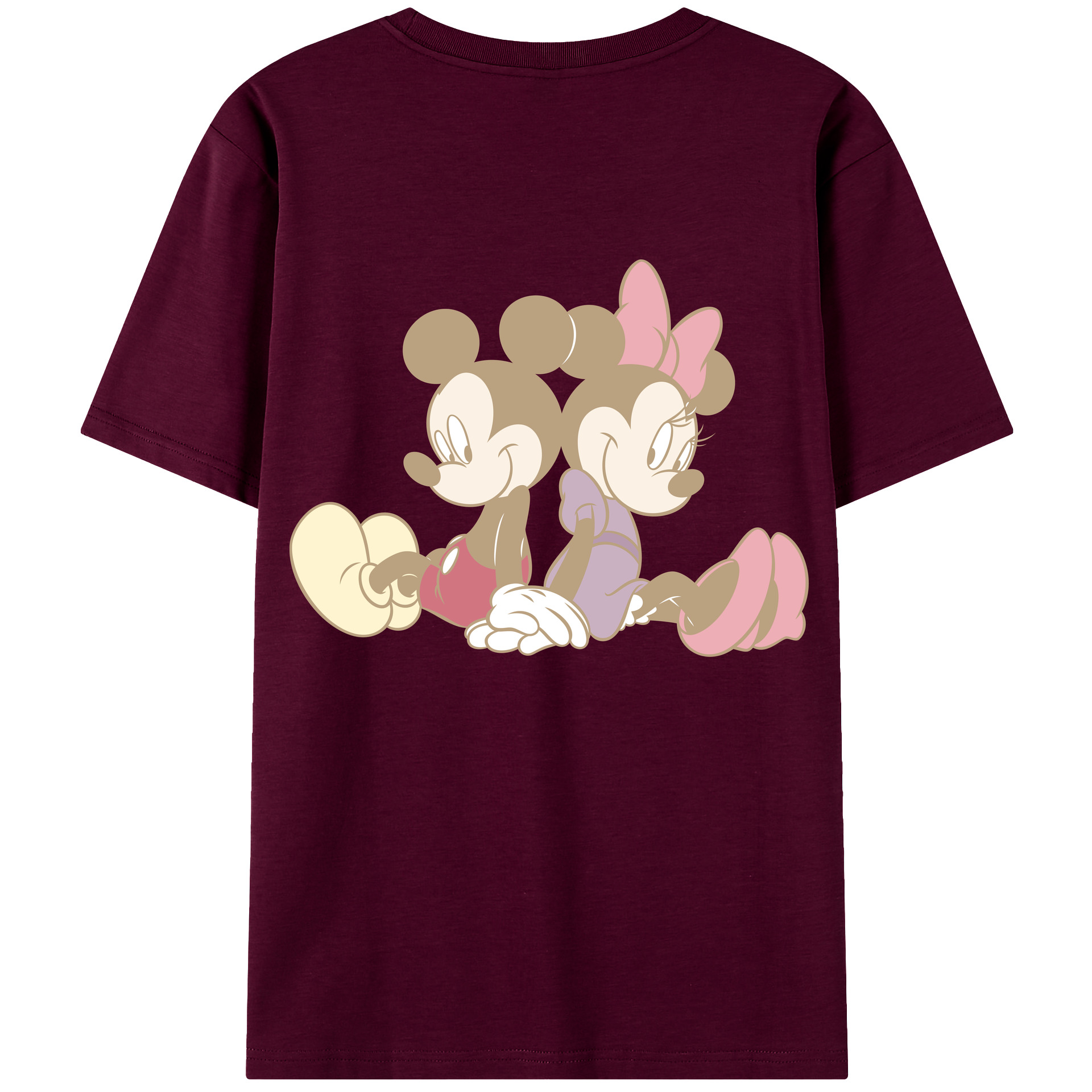 （画像用） ミッキーマウス Mickey Mouse レディース半袖Tシャツ(バックプリント)
